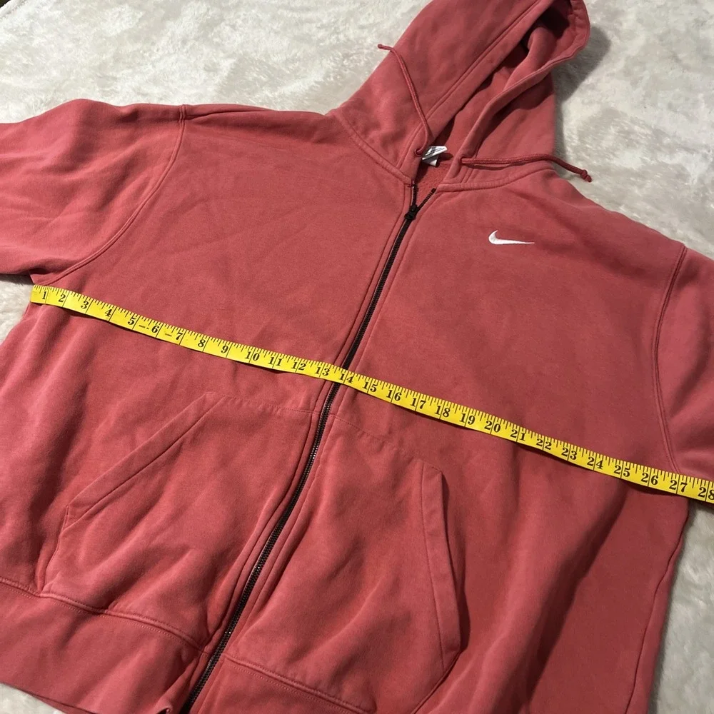 Nike Hoodie Men's Size 2X Full Zip Drawstring Athletic Sweatshirt Pink